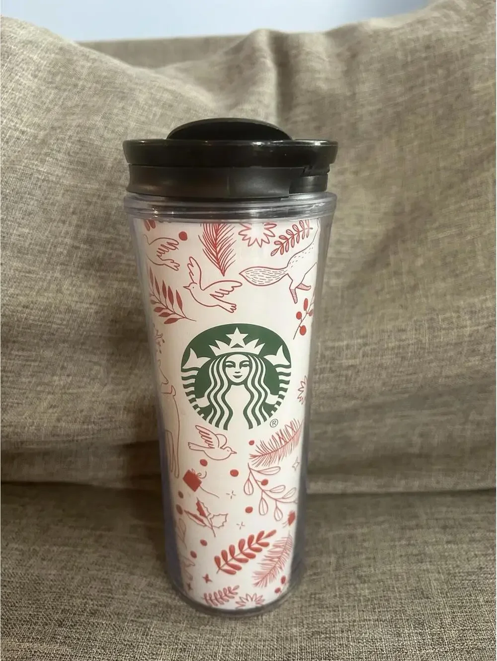 Starbucks Christmas Tumbler 2019 Deer Fox Holiday Hot Cold 16 oz Travel Cup Mug